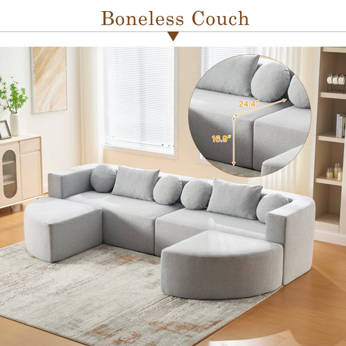 Boneless Couch Modular Sectional Sofa 114.9 Free-combined Sofa Couch Sofa Bed